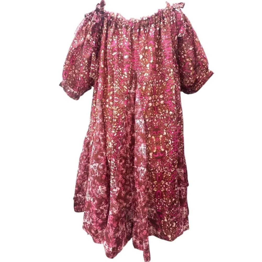 Free People Jet SetBardot Floral Printed Babydoll Oversized Mini Dress XS NWOT - Picture 7 of 8